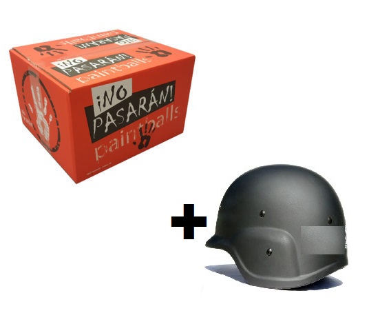 CAJA DE BOLAS NoPasaran 2000 Unds.Cal.68+CASCO TÁCTICO*Envío Gratis